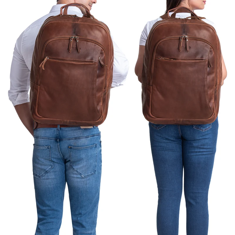 "Florin" XXL Business Rucksack Leder für 17 Zoll Laptop Herren & Damen