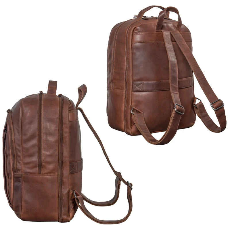"Florin" XXL Business Rucksack Leder für 17 Zoll Laptop Herren & Damen