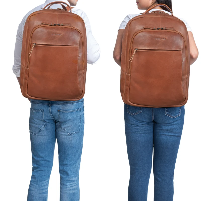 "Florin" XXL Business Rucksack Leder für 17 Zoll Laptop Herren & Damen