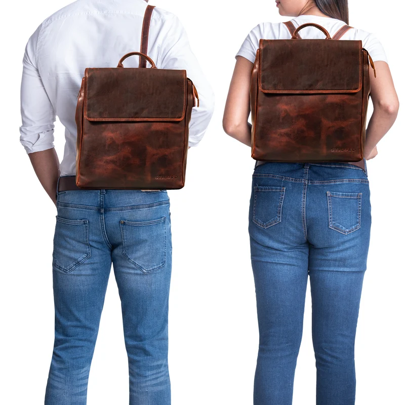 "Misha" Moderner Leder Rucksack Unisex mittel groß