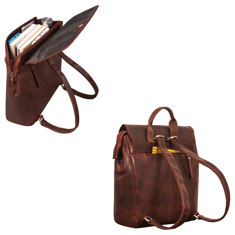 "Misha" Moderner Leder Rucksack Unisex mittel groß