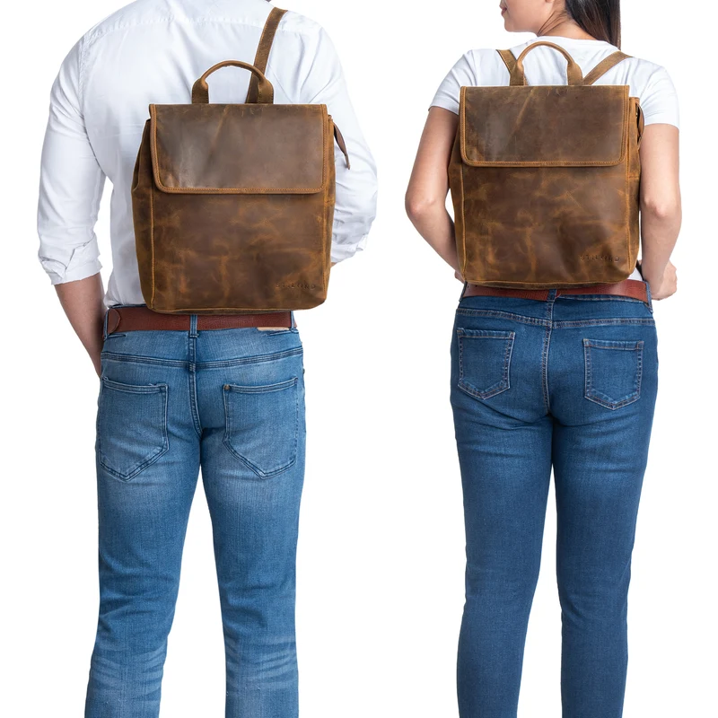 "Misha" Moderner Leder Rucksack Unisex mittel groß