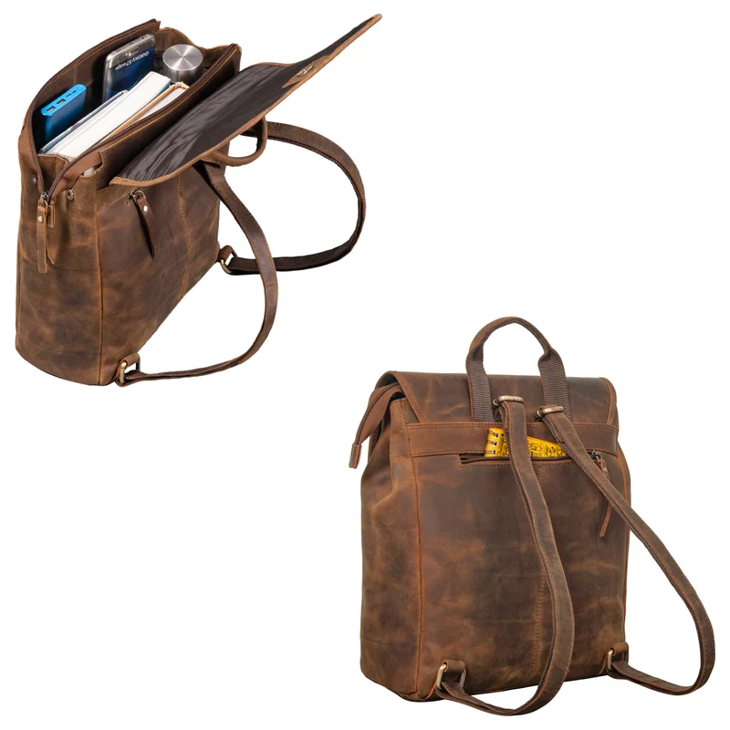 "Misha" Moderner Leder Rucksack Unisex mittel groß