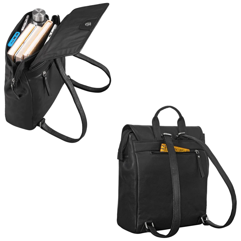 "Misha" Moderner Leder Rucksack Unisex mittel groß