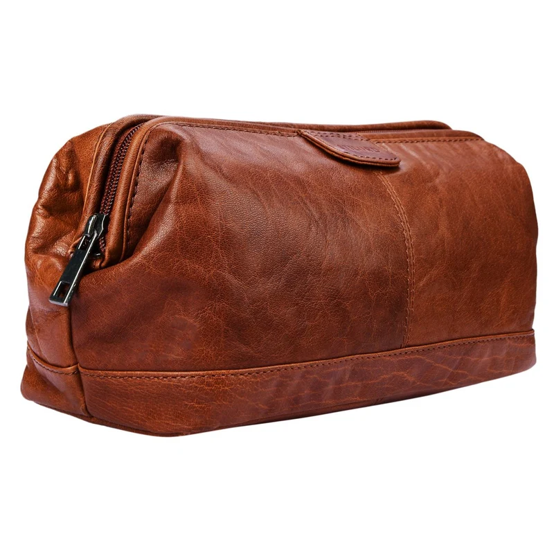 B-WARE "Laurin" Kulturtasche Männer Leder