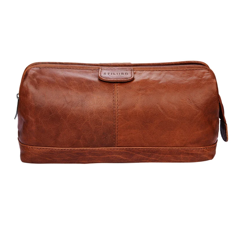B-WARE "Laurin" Kulturtasche Männer Leder