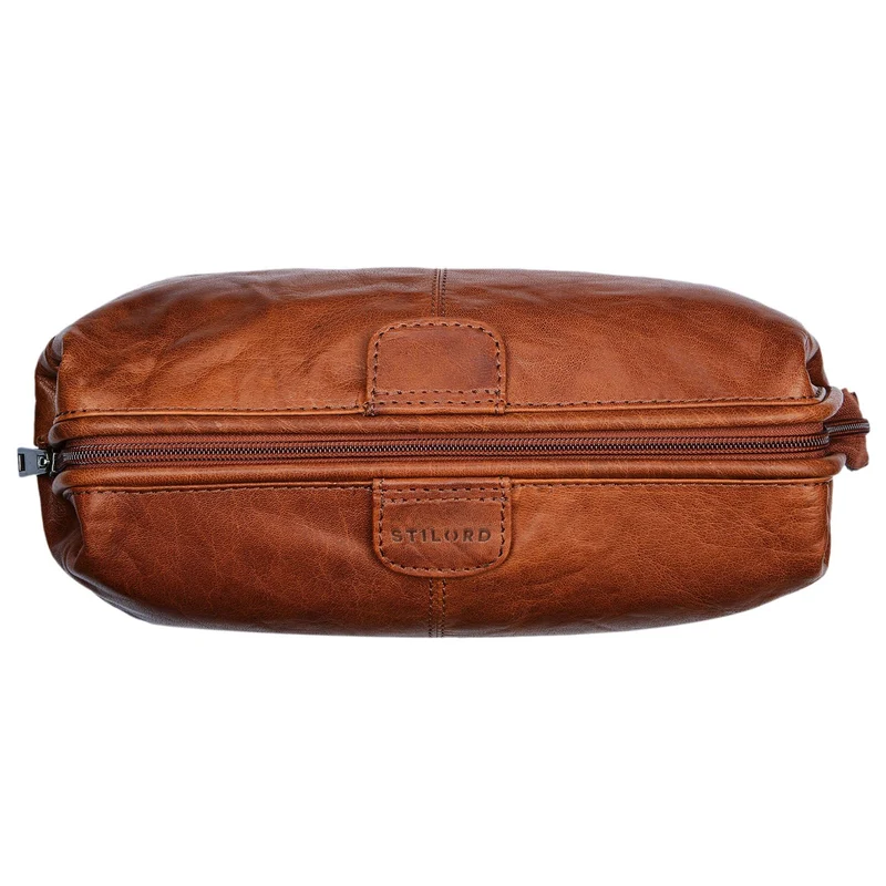 B-WARE "Laurin" Kulturtasche Männer Leder