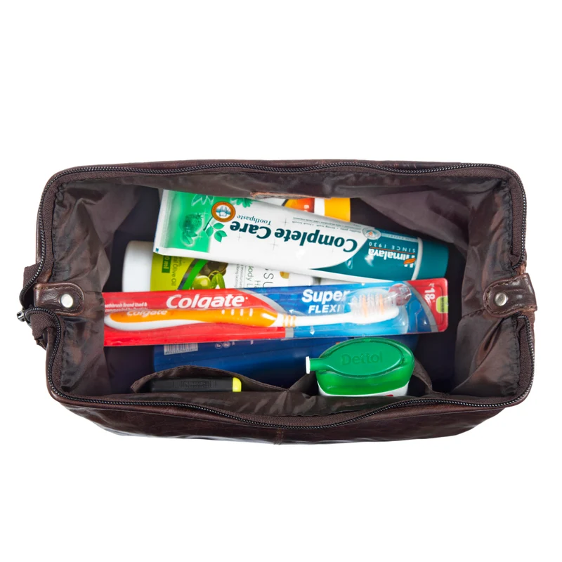 B-WARE "Laurin" Kulturtasche Männer Leder