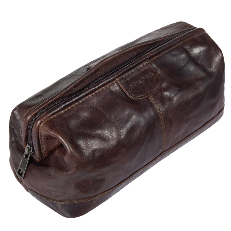 B-WARE "Laurin" Kulturtasche Männer Leder