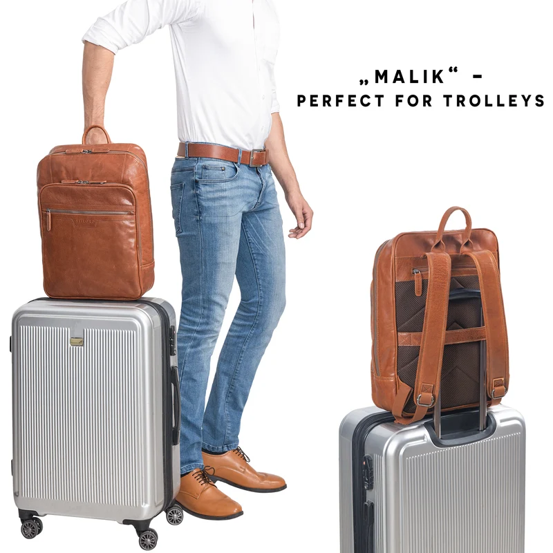 STILORD "Malik" Business Rucksack Leder Groß Herren Damen Echtleder