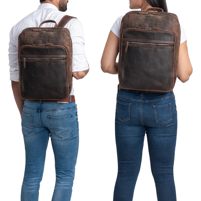 STILORD "Malik" Business Rucksack Leder Groß Herren Damen Echtleder