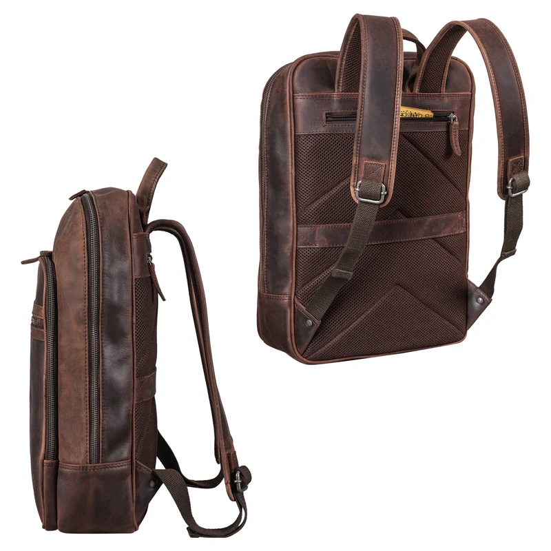 STILORD "Malik" Business Rucksack Leder Groß Herren Damen Echtleder