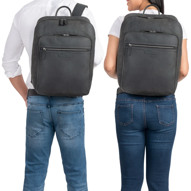 STILORD "Malik" Business Rucksack Leder Groß Herren Damen Echtleder