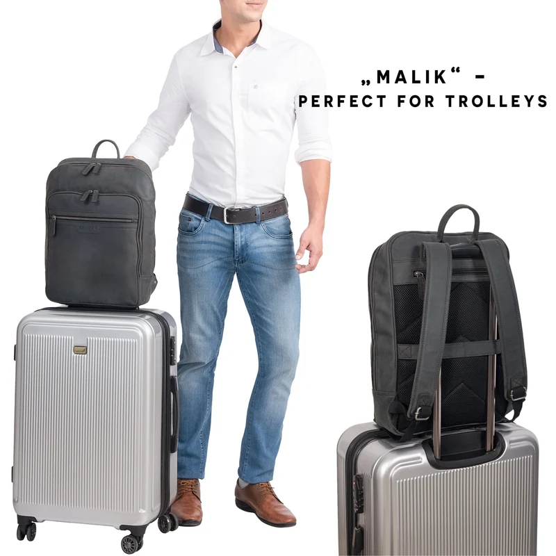 STILORD "Malik" Business Rucksack Leder Groß Herren Damen Echtleder
