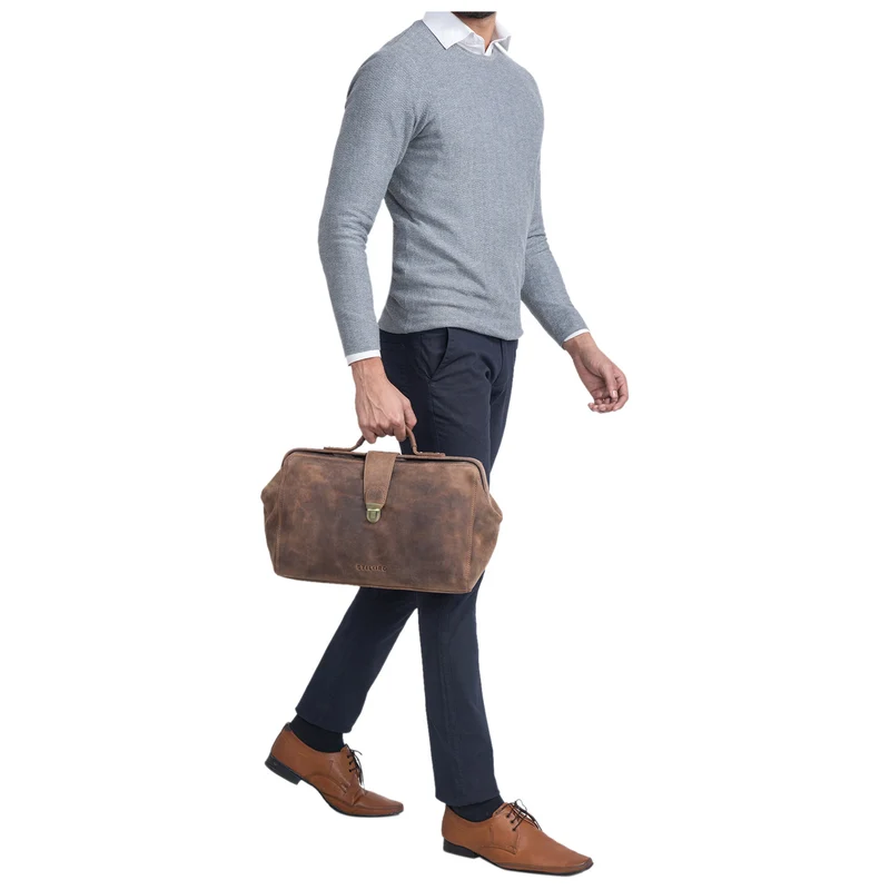 STILORD "Percy" Arzttasche Leder Vintage