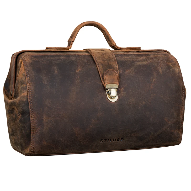 STILORD "Percy" Arzttasche Leder Vintage