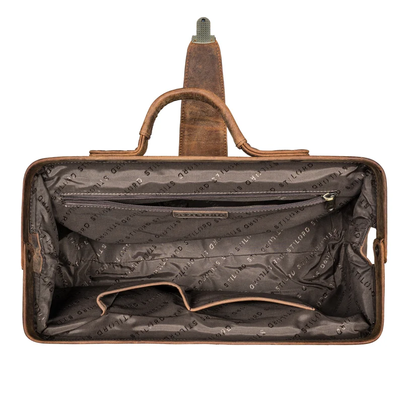 STILORD "Percy" Arzttasche Leder Vintage