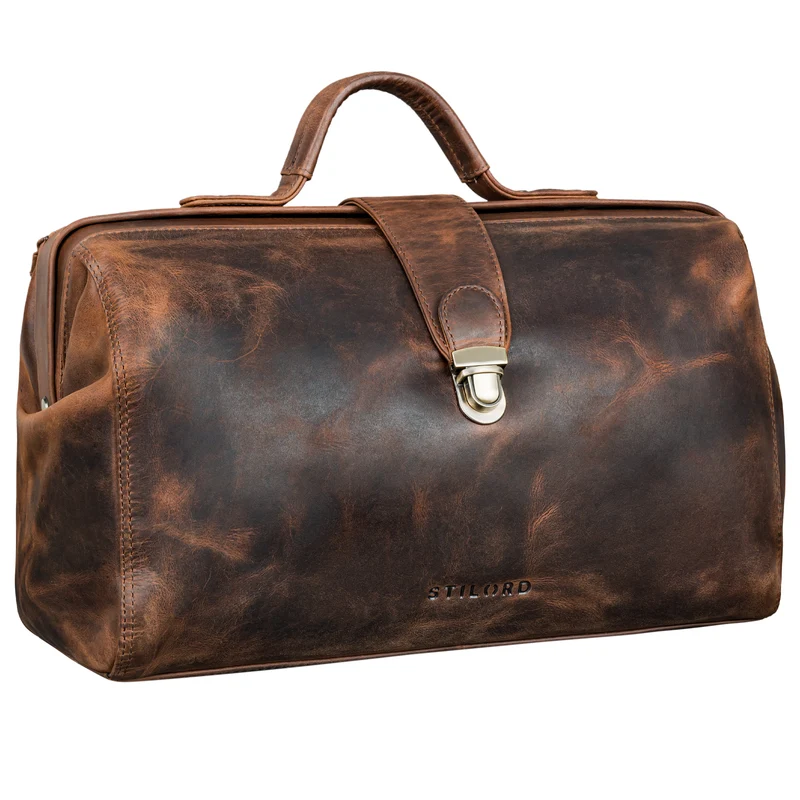 STILORD "Percy" Arzttasche Leder Vintage