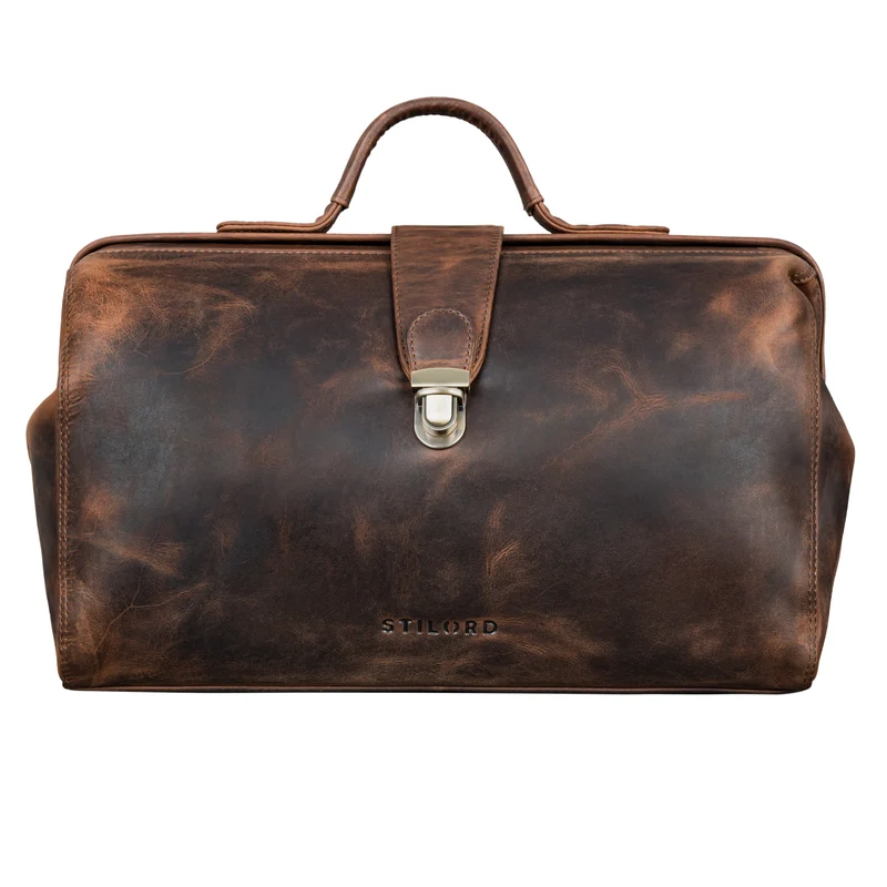 STILORD "Percy" Arzttasche Leder Vintage