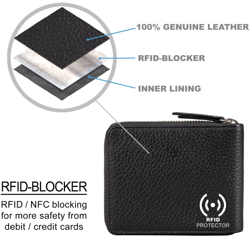 "Amy" RFID Geldbörse Leder Geldbeutel Echtleder