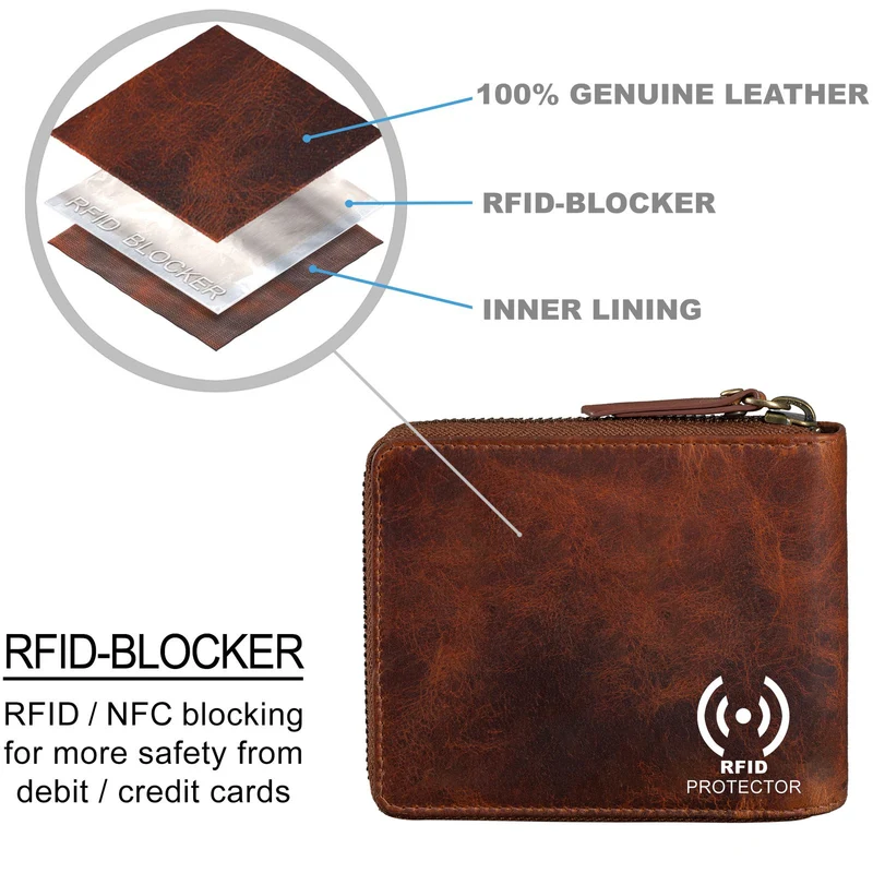 "Amy" RFID Geldbörse Leder Geldbeutel Echtleder