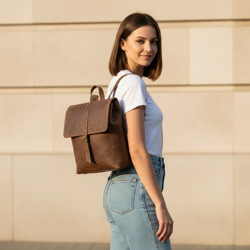 "Mathilda" Damen Daypack Lederrucksack