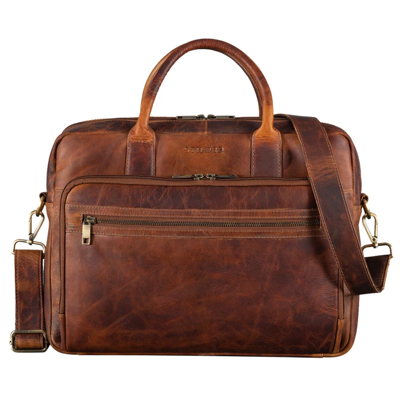 "Dawson" Leder Aktentasche Umhängetasche Laptop-Fach 15.6 Zoll groß Unisex