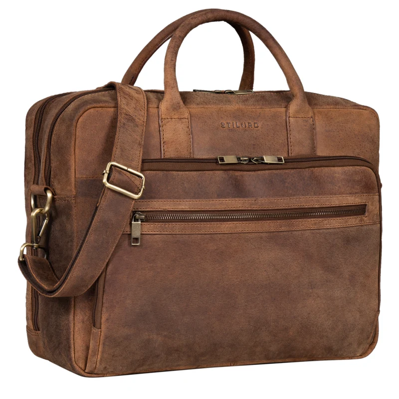 "Dawson" Leder Aktentasche Umhängetasche Laptop-Fach 15.6 Zoll groß Unisex