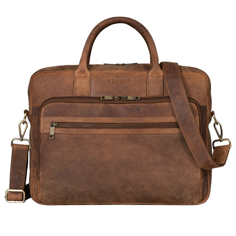 "Dawson" Leder Aktentasche Umhängetasche Laptop-Fach 15.6 Zoll groß Unisex