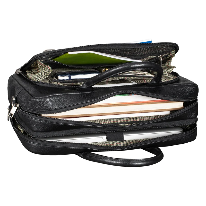 "Dawson" Leder Aktentasche Umhängetasche Laptop-Fach 15.6 Zoll groß Unisex