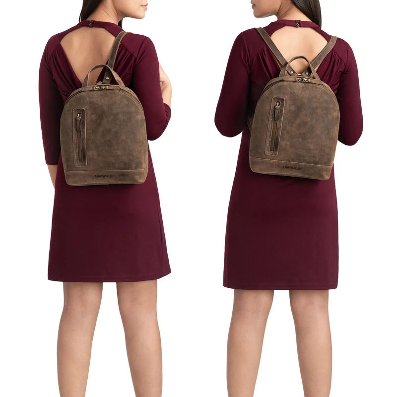 "Reed" Lederrucksack Damen Klein