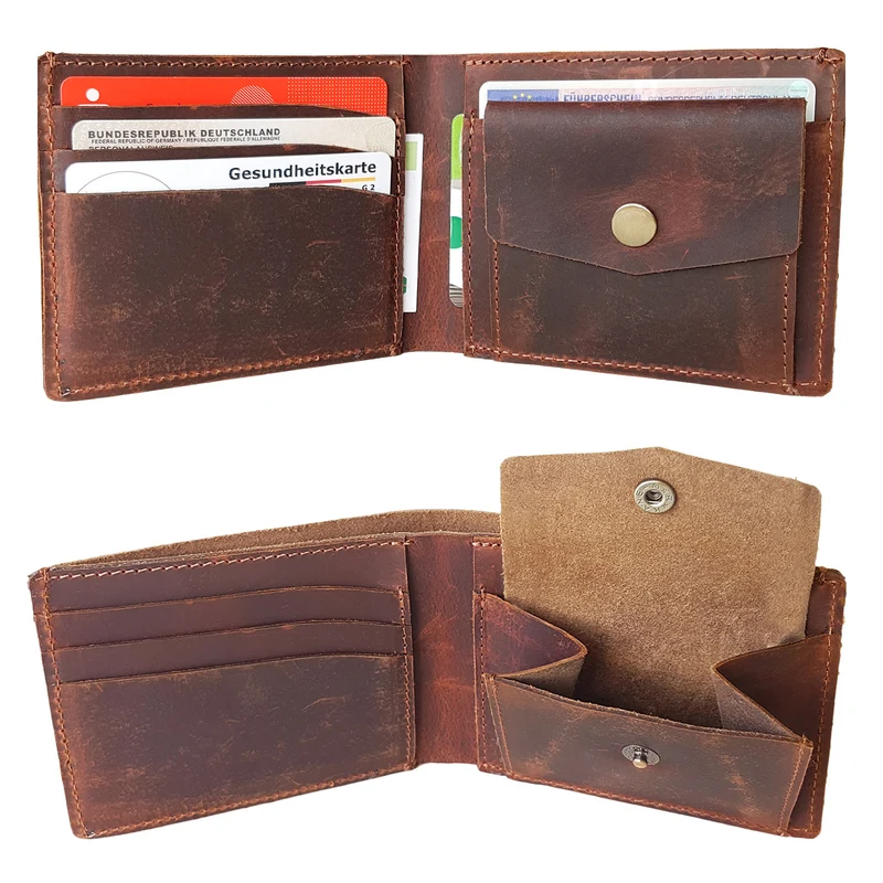 "Darren" Slim Wallet mit Münzfach Leder