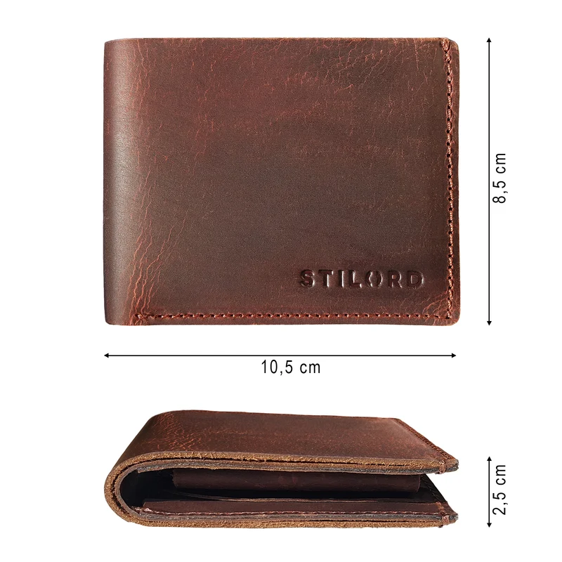 "Darren" Slim Wallet mit Münzfach Leder