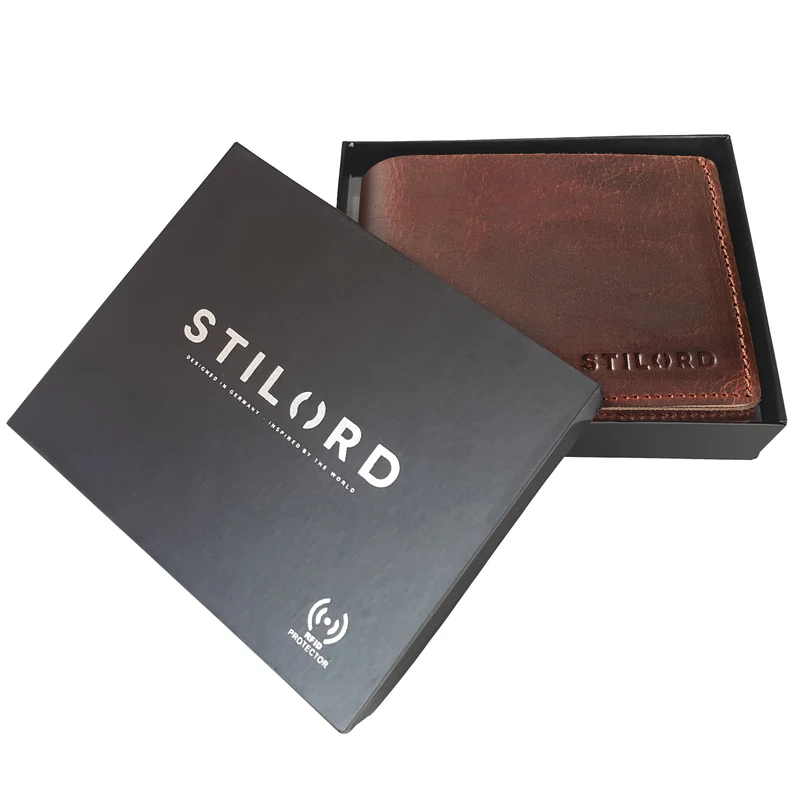 "Darren" Slim Wallet mit Münzfach Leder
