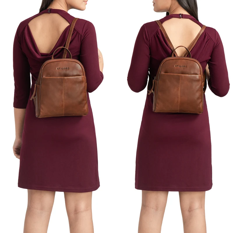 "Charlotte" Rucksack Damen Elegant Leder