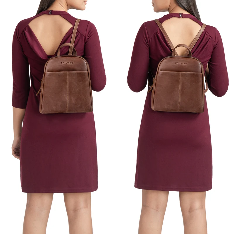 "Charlotte" Rucksack Damen Elegant Leder