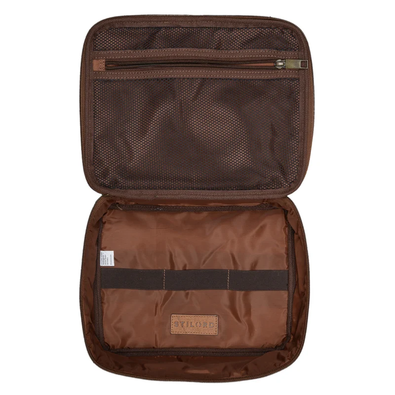 "Lee" Waschtasche Leder groß für Damen und Herren