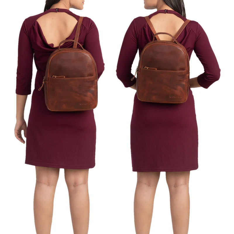 B-WARE "Kayla" Damen Rucksack Leder Elegant