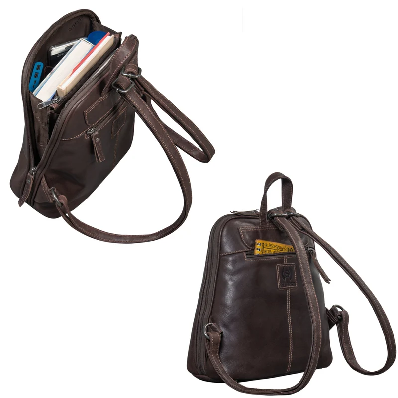 "Calla" Vintage Lederrucksack Damen Klein Daypack für 11 Zoll Tablet
