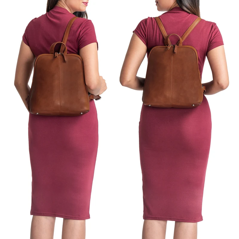 "Calla" Vintage Lederrucksack Damen Klein Daypack für 11 Zoll Tablet