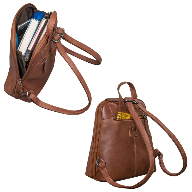 "Calla" Vintage Lederrucksack Damen Klein Daypack für 11 Zoll Tablet