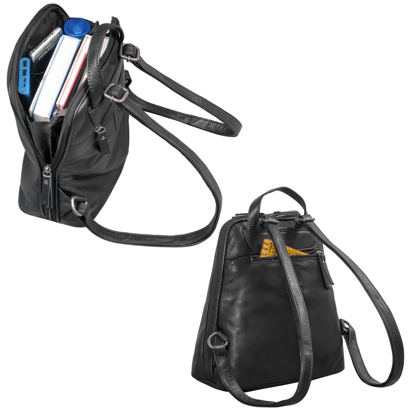 "Calla" Vintage Lederrucksack Damen Klein Daypack für 11 Zoll Tablet
