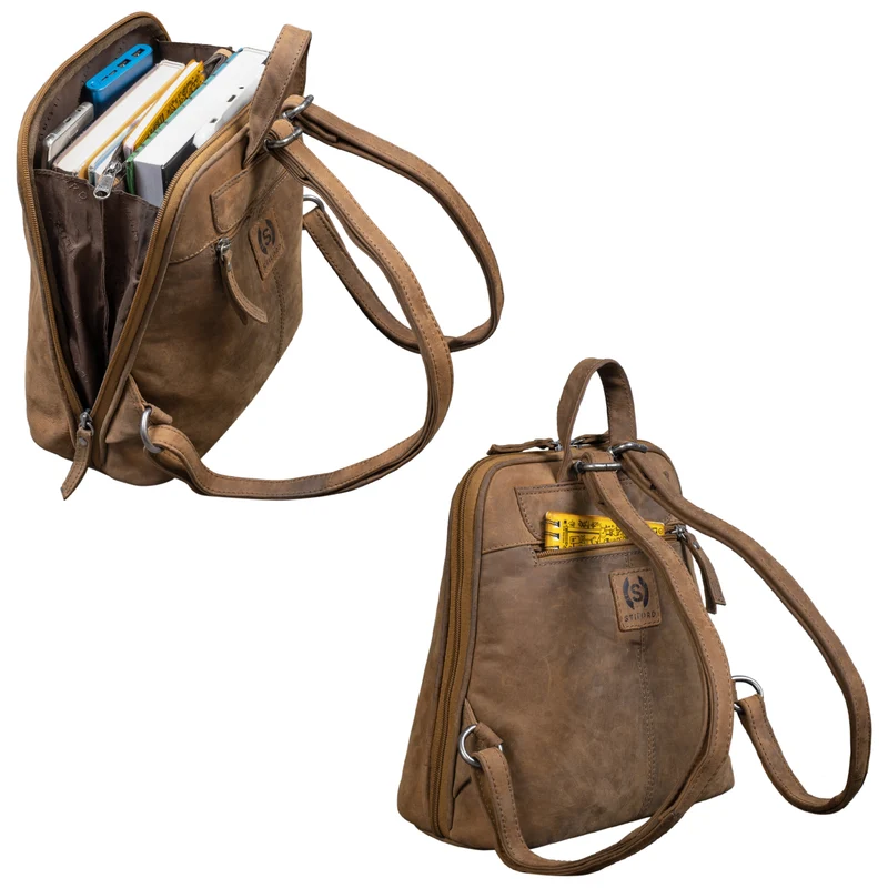 "Calla" Vintage Lederrucksack Damen Klein Daypack für 11 Zoll Tablet