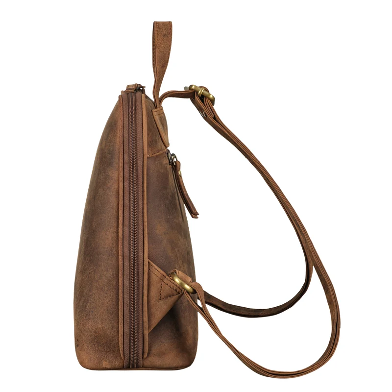 "Calla" Vintage Lederrucksack Damen Klein Daypack für 11 Zoll Tablet