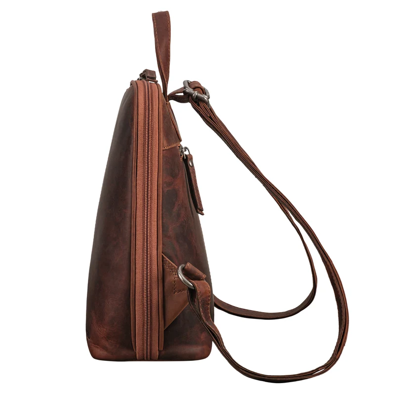 "Calla" Vintage Lederrucksack Damen Klein Daypack für 11 Zoll Tablet