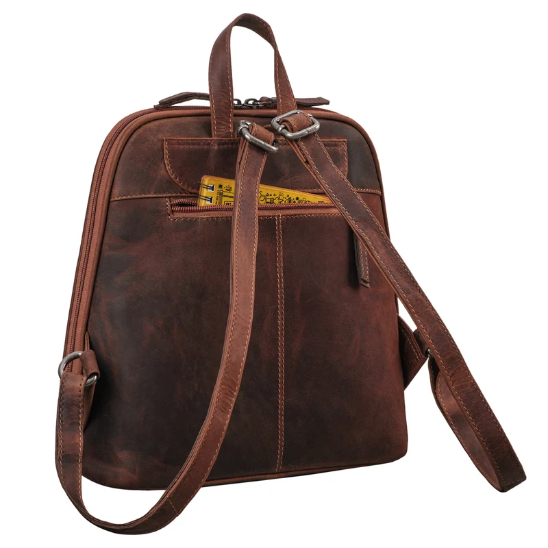"Calla" Vintage Lederrucksack Damen Klein Daypack für 11 Zoll Tablet