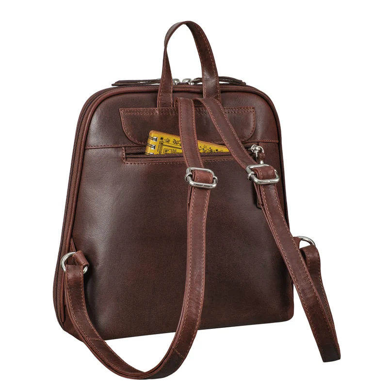 "Calla" Vintage Lederrucksack Damen Klein Daypack für 11 Zoll Tablet