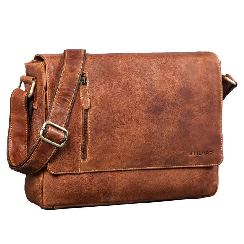 B-WARE "Davis" Messenger Bag Leder 13 Zoll