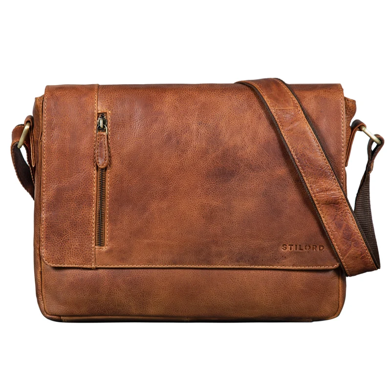 B-WARE "Davis" Messenger Bag Leder 13 Zoll