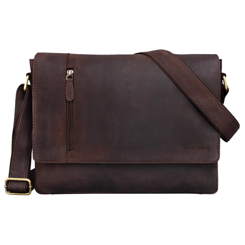 B-WARE "Davis" Messenger Bag Leder 13 Zoll